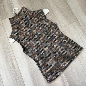 Artsy 90s Top spacedye marled turtleneck sleeveless knit womens (medium) vintage